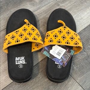 Muk Luks Kids Yellow Slide Sandals